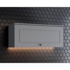 Armário Aéreo Cozinha Modulado Americana C- 1 Porta Basculante 80cm Cinza - Henn