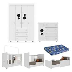 Quarto Completo Infantil com Colchão Incluso Pimpolho Multimóveis Branco
