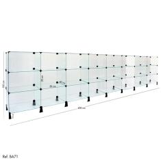 Balcão de Atendimento Modulado em Vidro - 4,00 x 1,00 X 0,40