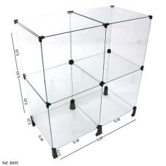 Balcão de Atendimento Modulado em Vidro - 0,80 x 0,50 x 0,40