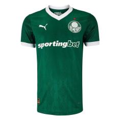 CAMISA PUMA PALMEIRAS I 2025 MASCULINO - JOGADOR - VDE/BCO P-Masculino