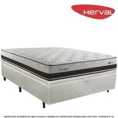 Cama Box Baú Casal Herval Cardiff, 76x138x188 cm, Molas Maxspring