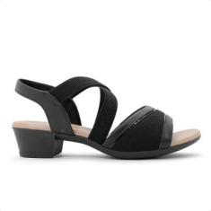 Sandália Usaflex Tiras Salto Bloco Feminina-Feminino