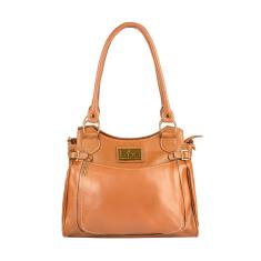 Bolsa grande de couro liso Lúcia