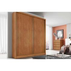 Guarda Roupa Casal Virtus Toledo Cumaru 2 Portas de Correr 3 Gavetas MDF Toledo Cumaru Móveis Novo Horizonte