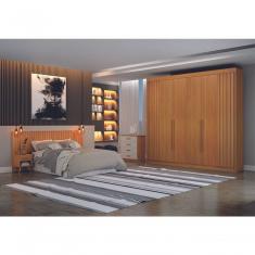 Guarda Roupa Casal São Carlos 6 Portas 6 Gavetas MDF Cinamomo Leifer Móveis