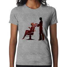 Baby Look Cabeleireiro - Foca na Moda, Cinza, P