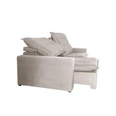 Sofá 4 Lugares Retrátil e Reclinável França Suede Bege