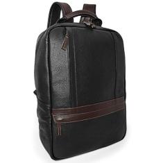 Mochila Executiva Masculina De Couro Para Notebook - Le Voyage, Preto,
