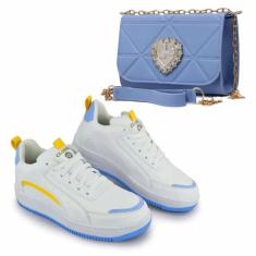 Kit Tênis Feminino Casual e Bolsa Transversal Baladinha Elegante Origi