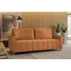 Sofá em Veludo 3 Lugares Amelie Yescasa Terracota