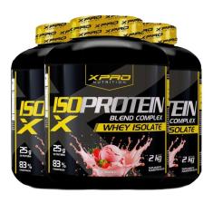 Kit 3x Whey Iso Protein Isolado Complex  Blend 2Kg - XPRO-Unissex
