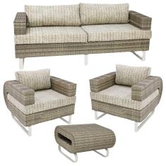 Conjunto De Sofá Completo Modelo Begônia Bege