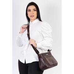 Bolsa feminina tiracolo de couro croco Maísa-Feminino