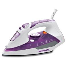 Ferro A Vapor Mondial Ceramic Express F-40 Branco/Lilás 127V, Branco e