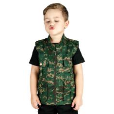 Colete Infantil Army Treme Terra Camuflado Digital Verde