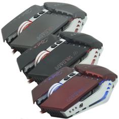 Mouse Gamer Com Fio USB 2400 DPI Ajustável Com Iluminação LED RGB