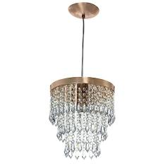 Lustre Pendente De Cristal Acrílico Manucrillic Cobre