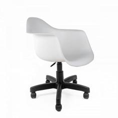 Cadeira para Escritório com Rodízios Apoio Braços Eames Arm Pp Office Empório Tiffany Branca/preta