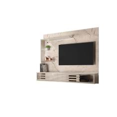 Painel Suspenso Com Bancada Para Tv Até 50`` com Led 2 Portas Frizz Select Calacata Off White - Madetec