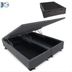 Cama Box Bau Casal Bipartido C/ Aux. Semi Ortopedica Suede