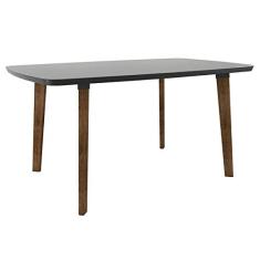 Mesa de Jantar Jade 6 lugares Pés Oblongo Black com Vidro - RV Móveis