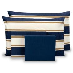 Roupa De Cama Jogo De Lençol Kit 04 Peças Casal Estampado Percal 180 F