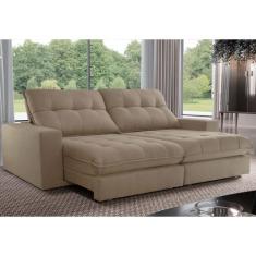 Sofa Retrátil Dublin 2,30m Mola Ensacada 04 Lugares Txr, Bege