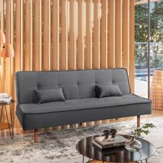 Sofá Cama Silver 3 Lugares Reclinável Suede Cinza Chumbo 1,92 Speciale