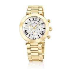 Relógio Pulso Jean Vernier Aço Casual Feminino JV06852, Dourado
