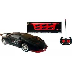 Brinquedo Infantil Carrinho De Controle Remoto Total(Preto c/Vermelho)