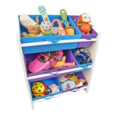 Organizador de Brinquedos Infantil Médio AZUL E VIOLETA - Organibox