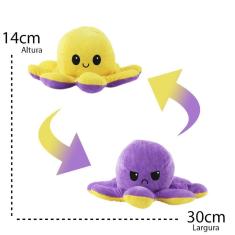 Polvo Reversível Humor Grande Tiktok Pelúcia Amarelo/Lilás