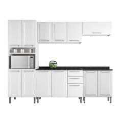 Armário De Cozinha Completa Itatiaia Tarsila De Aço Com Balcão 13 Portas 2 Gavetas Branco Branco