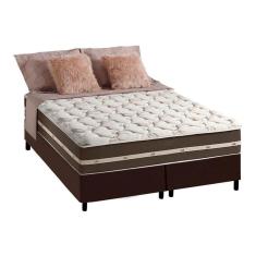 Cama Box Queen: Colchão Molas Anjos Superlastic Classic + Base Crc Courano Brown(158X198)