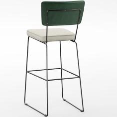 Banqueta Alta Allana L02 Verde Musgo Champagne