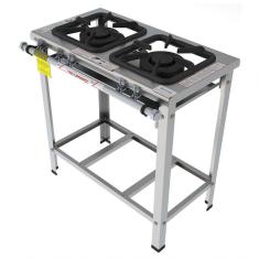 Fogão Industrial Inox Gastromaq 2 Bocas Linha Dupla Fgi302ld