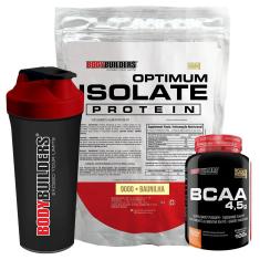 Kit Optimum Isolate Whey Protein 900g  +  Bcaa 100g +  Coqueteleira - Bodybuilders-Unissex