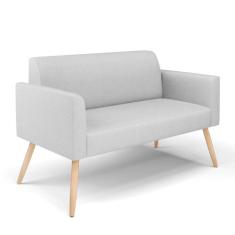 Sofá Namoradeira Pés Palito Natural Marisa Linho - DRossi, A05 Cinza