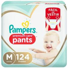 Fralda Pampers Premium Care Pants Tamanho M Com 124 Unidades
