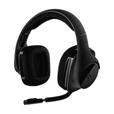 Logitech G 533 Fone de ouvido sem fio para jogos – Som surround DTS 7.1 – Drivers de áudio Pro-G, Preto, 981-000632