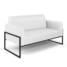 Sofá Namoradeira Base Industrial Alta Preto Marisa Corino D03 - D\`rossi Cor Branco