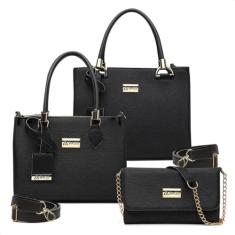 Kit Bolsa Feminina Transversal Bolsa Clutch Alça Corrente