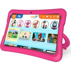 NOBKLEN Tablet infantil de 10 polegadas, tablet Android 13 4 GB + 64 GB CPU 8 núcleos, WiFi 6 12H, vida útil da bateria, controle parental, tela de 1280 x 800 HD, câmeras duplas, capa à prova de