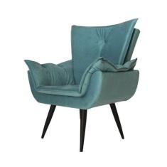 Poltrona Decorativa Emília Aba Pés Palito Suede - DS Móveis - DS Estof