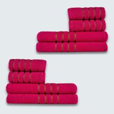 Jogo De Toalhas 8 Peças Coleção Montreal 100% Algodão Rosa