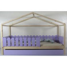 Bicama Montessoriana Solteiro Frente Casinha Colorida Madeira Maciça P