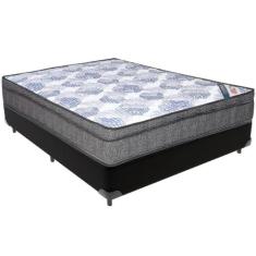 Cama Box Preto e Colchão ISO Superpocket Molas Ensacadas Casal Ortobom