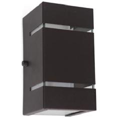 Arandela 2 Focos Com Frisos Facho Externa Parede Muro Marrom