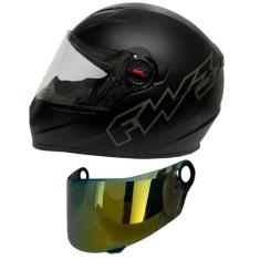 Capacete Moto Fechado Gt Classic Preto Fosco Fw3 + Viseira Dourada FW3